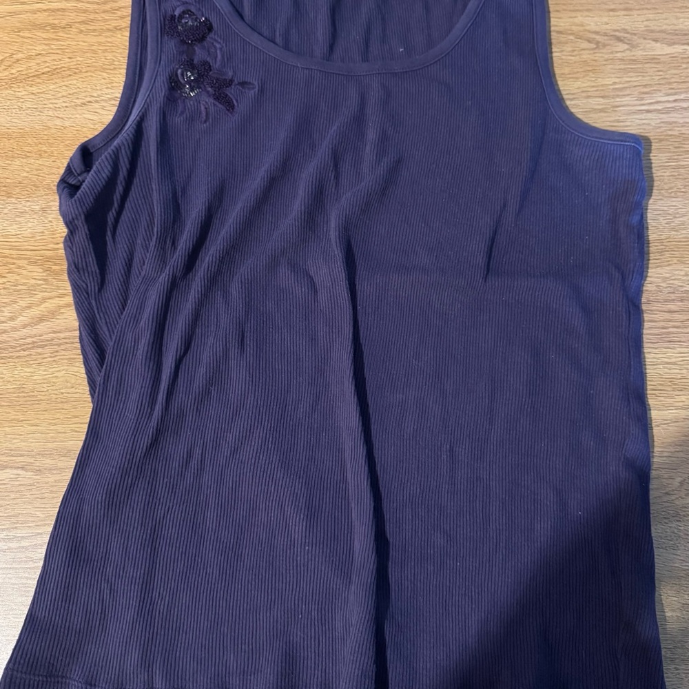 a.n.a Purple Tank Top with Scoop Neckline